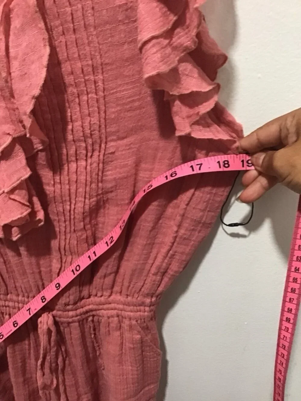 Free People FP One Naya Romper Cap Sleeve Rose Pink Ruffle Endless Summer New S